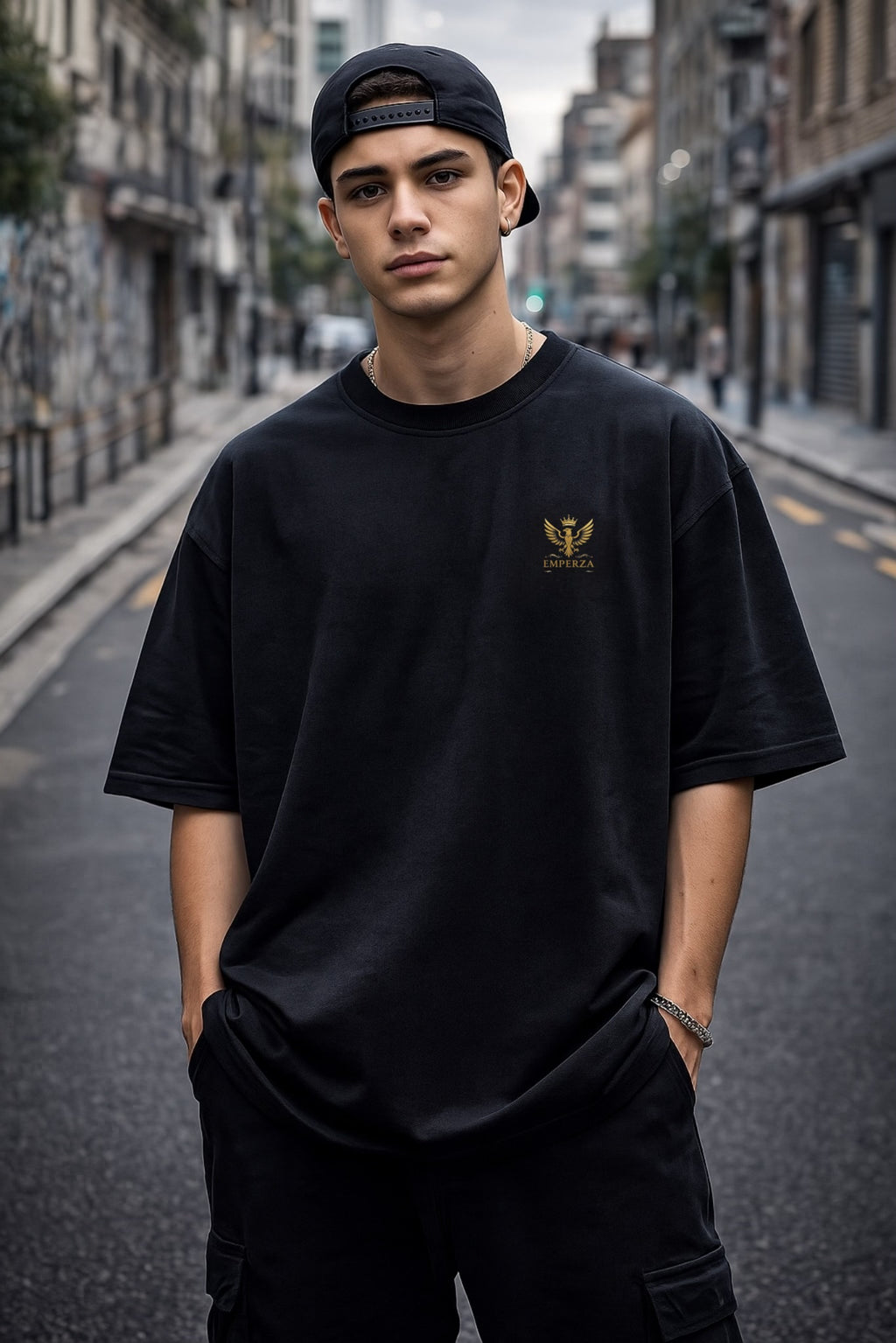 Emperza Gold Crest T-Shirt — 'Go Beyond Limits' Graphic Tee