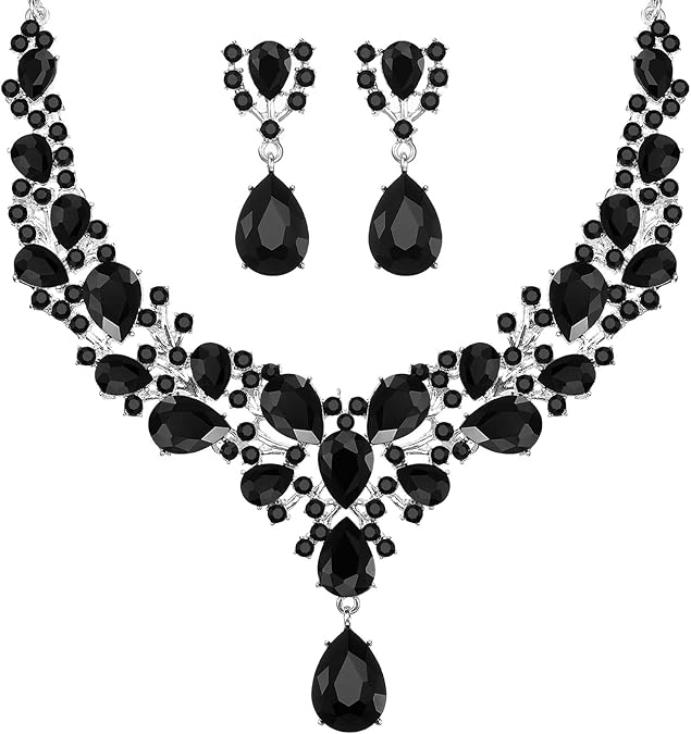 Luxury Crystal Necklace & Earring Set – Aryan Empire Elegance