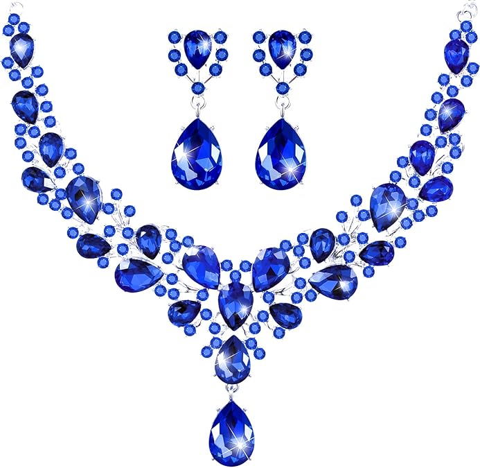 Luxury Crystal Necklace & Earring Set – Aryan Empire Elegance