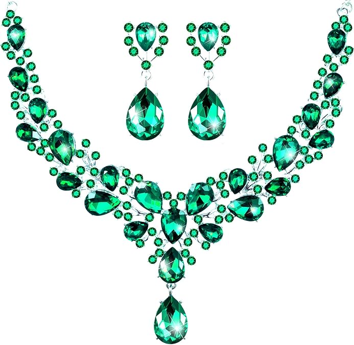 Luxury Crystal Necklace & Earring Set – Aryan Empire Elegance
